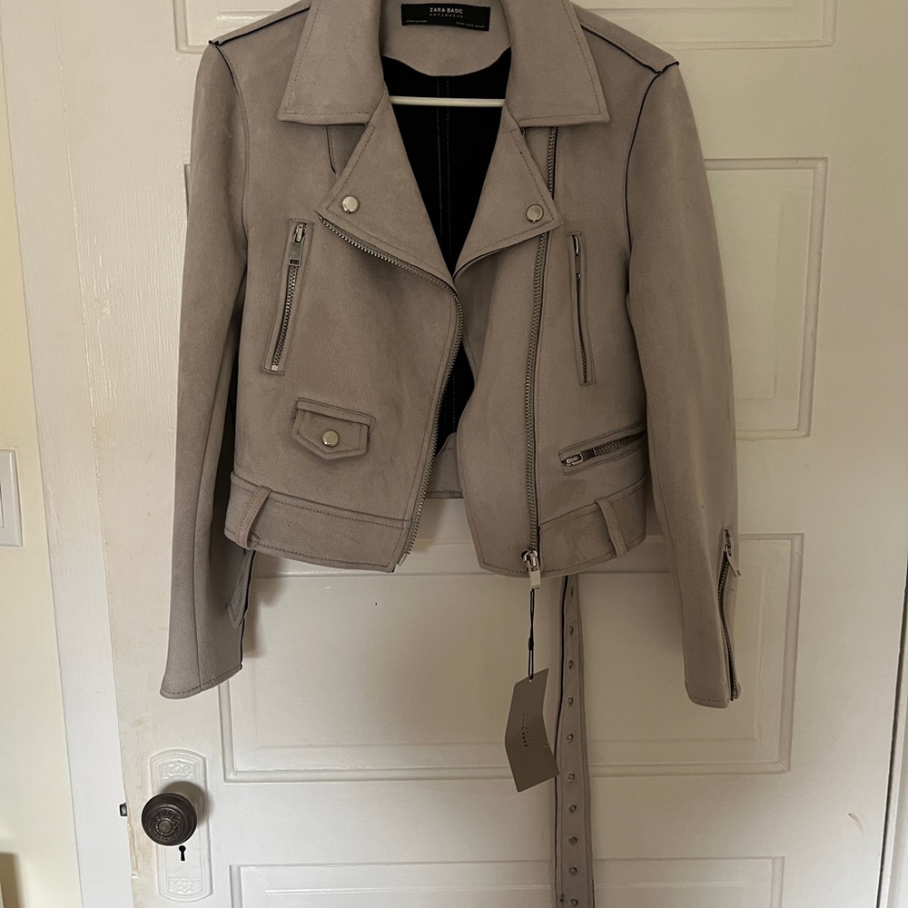 Zara Women's Grey Moto Jacket